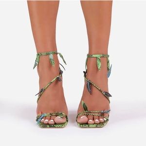 Green Whisper Leaf Heels
